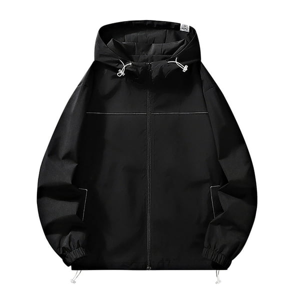 LMKIHUSA Manteau de Pluie pour Femme Grande Taille Uni Imperméable à Capuche Manteaux Chauds Plein Air Randonnée Voyage Escalade Coupe-Vent Poches Amovibles Alpinisme 2025 Imperméables Noir,G