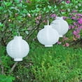 thumbnail image 2 of LumaBase Solar Powered Nylon Lanterns, White - Set of 3, 2 of 3
