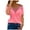 Hot Pink, variant on NSLGXD Cold Shoulder Tops For Women 2024 Summer Lace Patchwork Dressy Casual Blouses Plus Size Short Sleeve V Neck Shirts