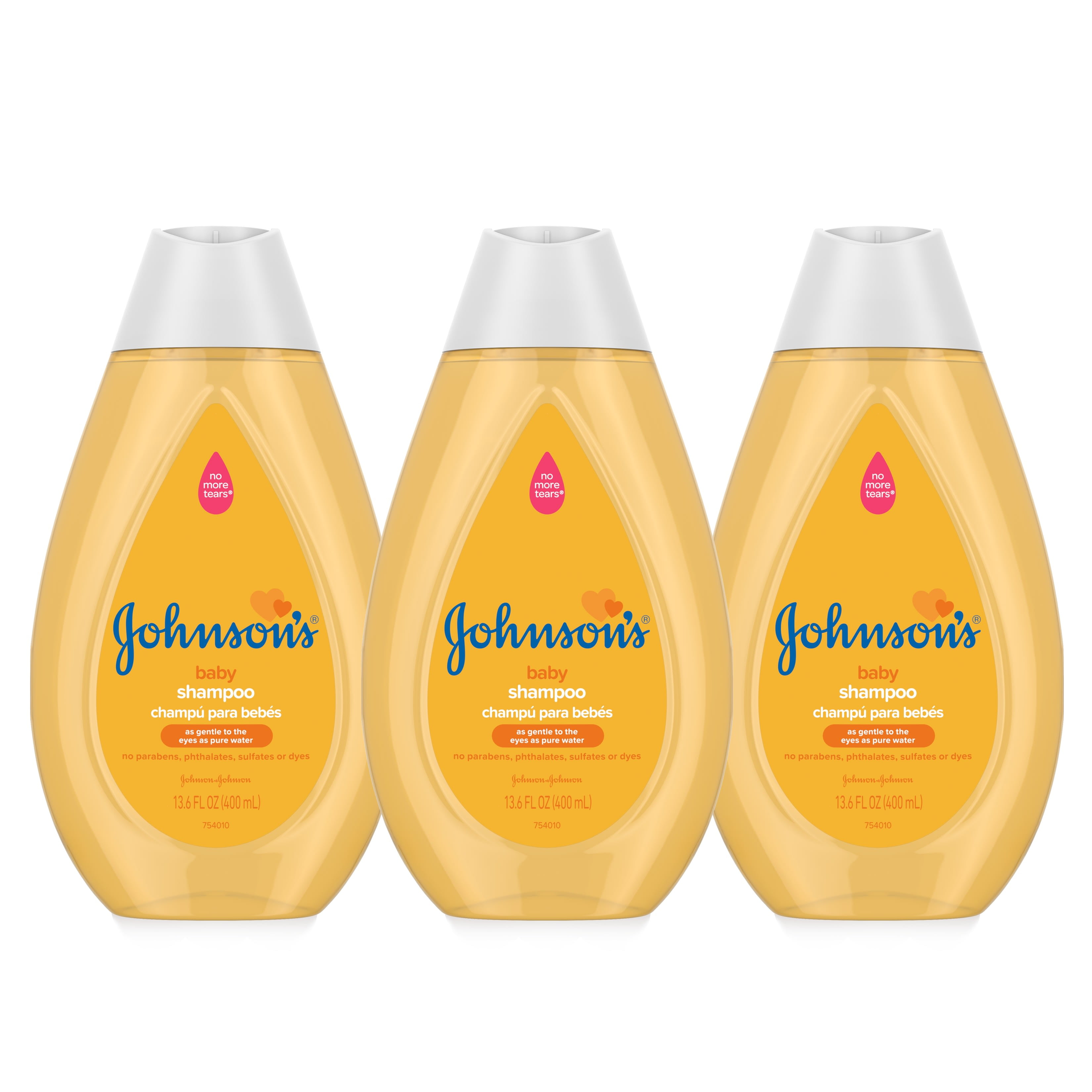 Johnson's Baby Shampoo with Gentle Tear-Free Formula, 3 x& 13.6 fl. oz