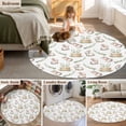 thumbnail image 5 of Round Rug 7Ft Washable Non-Slip, Cute Rabbits Circle Area Rugs for Living Room Bedroom, Spring Eucalyptus Leaves Farmhouse Indoor Floor Mats Carpet Runner for Home Decor Aesthetic, 5 of 8