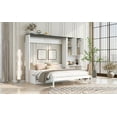thumbnail image 6 of Space-Saving Queen Murphy Bed with Sofa, Desk & Storage Cabinet | Modern White Wood & MDF Foldable Wall Bed for Studio Apartments, Home Office, 6 of 20