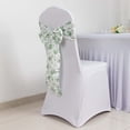 thumbnail image 2 of Efavormart 5 Pack Dusty Sage Green Floral Polyester Chair Sashes 6"x108", 2 of 10