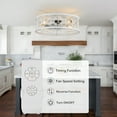 thumbnail image 6 of Bella Depot 20-Inch Distressed White Flush Mount Modern Ceiling Fan with Remote Control and Light Kit, 6 of 15