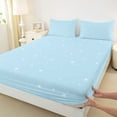 thumbnail image 3 of Castle Fairy Bling Stars Print Twin Sheet Sets 3pcs for Kids Teens Adults,Blue White Twin Fitted Sheet Microfiber,Dreamy Princess Breathable Flat Sheet,Ultra Soft Home Decor, 3 of 7
