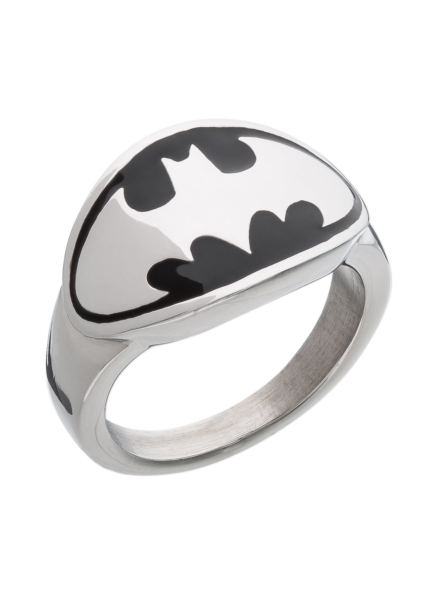 DC Stainless Steel Batman Wedding Band Mens Jewelry Size 12 Silver Bat Symbol 