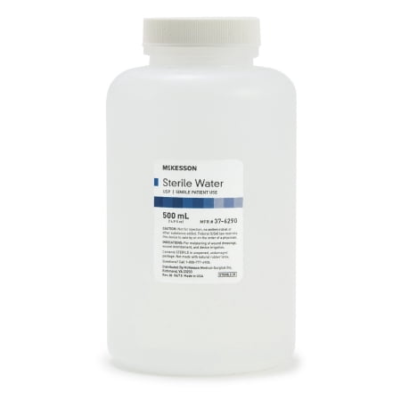 Sterile Water - McKesson Irrigation Solution Sterile Water Not for Injection Bottle, Screw Top 500 mL, Case of 18