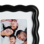 Mainstays 5 x 7 Black Wavy Tabletop Picture Frame, Fits 3.5 x 5 Photo with Mat