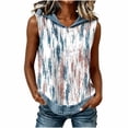 thumbnail image 2 of GERsome Hooded Tank Tops Women's Sleeveless Shirts Trendy Print Color Block Summer Casual Blouses Size L, 2 of 7