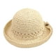 thumbnail image 1 of Sombrero de paja con banda de encaje para mujer, circunferencia de 56-58 cm, protector solar, plegable, para playa, 1 of 5
