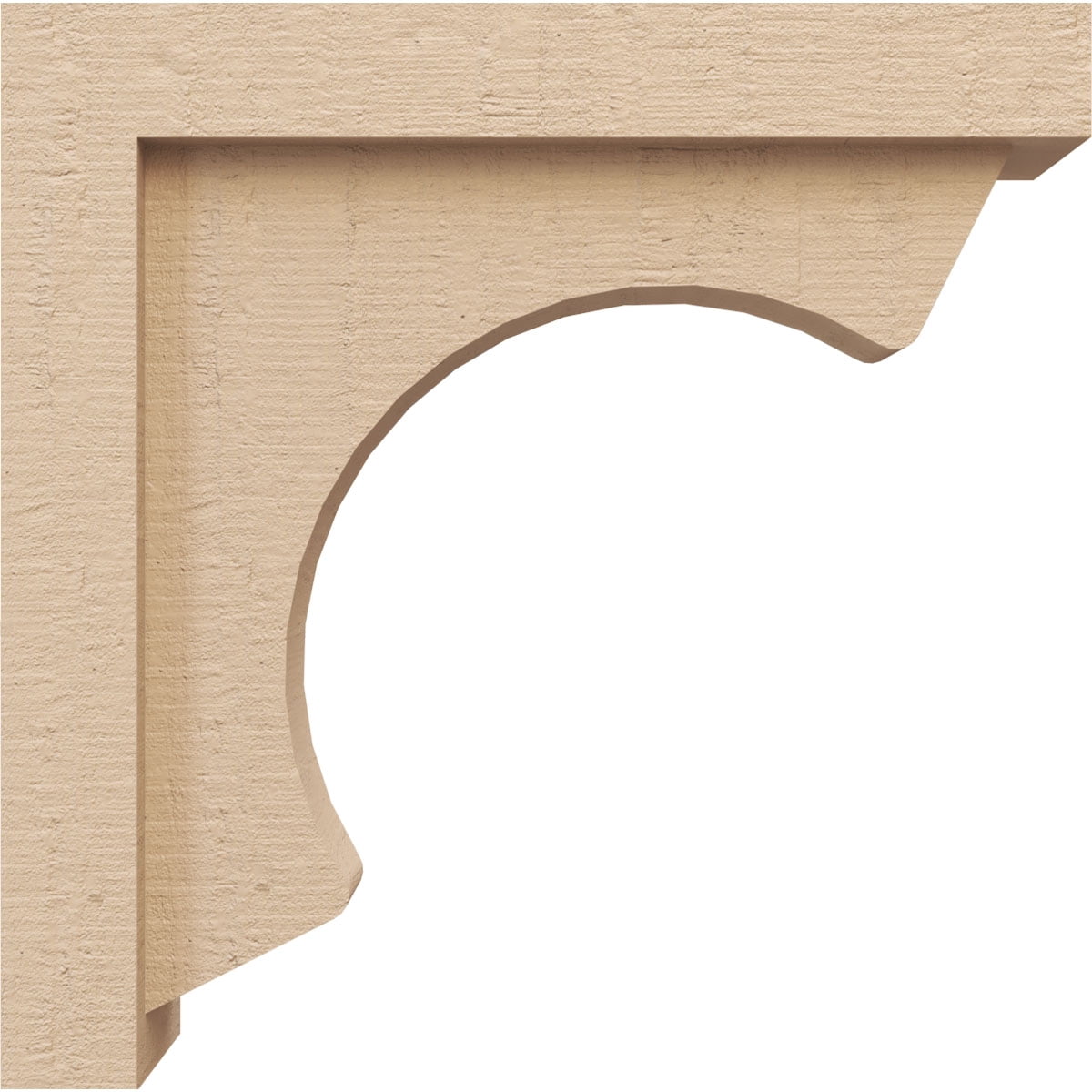 3"W x 12"D x 12"H Thin Emerson Rough Cedar Woodgrain TimberThane Corbel, Primed Tan