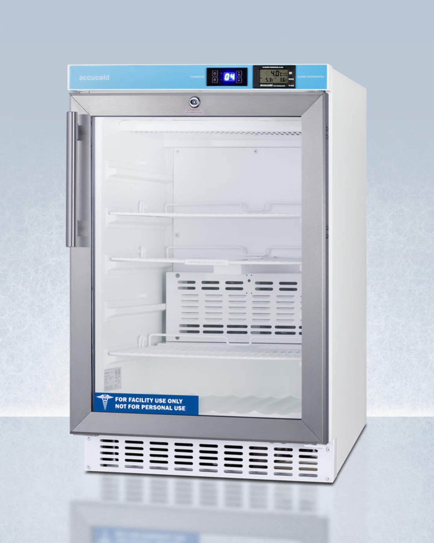 Accucold ACR46GLCAL 20" Built-In Glass Door Pharmacy Refrigerator, 2.65 Cu.Ft., NIST Certified