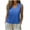 Blue, variant on Women's Solid V Neck Sleeveless Tank Top, Simple Curved Hem Soft Linen Everyday Layering Vest Khaki S