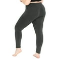 thumbnail image 3 of Stretch Is Comfort Women's Cotton Full Length Leggings Charcoal Gray 2X, 3 of 7