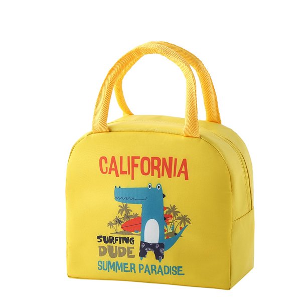 Bolsa de almuerzo de dibujos animados para niños, bolsa pequeña con aislamiento térmico para niños, caja de almuerzo para bocadillos escolares, bolso de mano contenedor