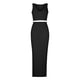 thumbnail image 3 of Traje de falda larga sin mangas con cuello en V sólido a la moda para mujer Pompotops  qwe14643, 3 of 7