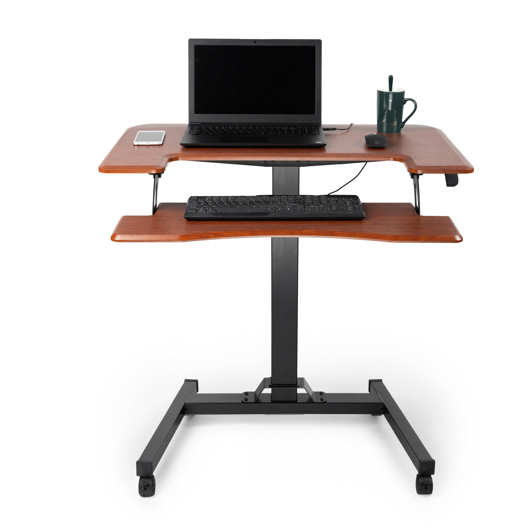Details about   Adjustable Laptop Table Computer Desk Height Stand Up Rolling Lift  Workstation 