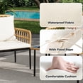 thumbnail image 6 of EastVita 4 Pieces Outdoor Patio Furniture Set with Table All-Weather Boho Wicker Rattan Patio Sectional L-Shaped Sofa Metal Frame Detachable Cushions for Patio Balcony Backyard Deck Beige, 6 of 8