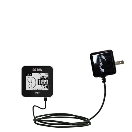 Gomadic Intelligent Compact AC Home Wall Charger suitable for the Golf Buddy VT3 - High output power with a convenient, foldable plug design - Uses Ti