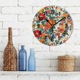 thumbnail image 3 of Yayeee 10" Wall Clock Battery Operated Quartz Round Silent Non-Ticking Home Decor,Orange Japanese Flowers Pattern, 3 of 6