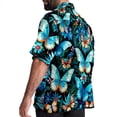 thumbnail image 3 of Flower Butterfly Men's Short Sleeve Casual Printed Button Down Beach Shirts - Summer Fashion Tops, 3 of 6