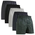 thumbnail image 1 of Natural Feelings Mens Underwear Cotton Woven Boxers for Men, 5 Pack, S M L XL XXL, 1 of 6