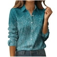 thumbnail image 5 of FNFYFH Womens Long Sleeve Button Down Shirts Collared Business Work Tops Dressy Casual Floral Printed Blouses Office Shirt, 5 of 5