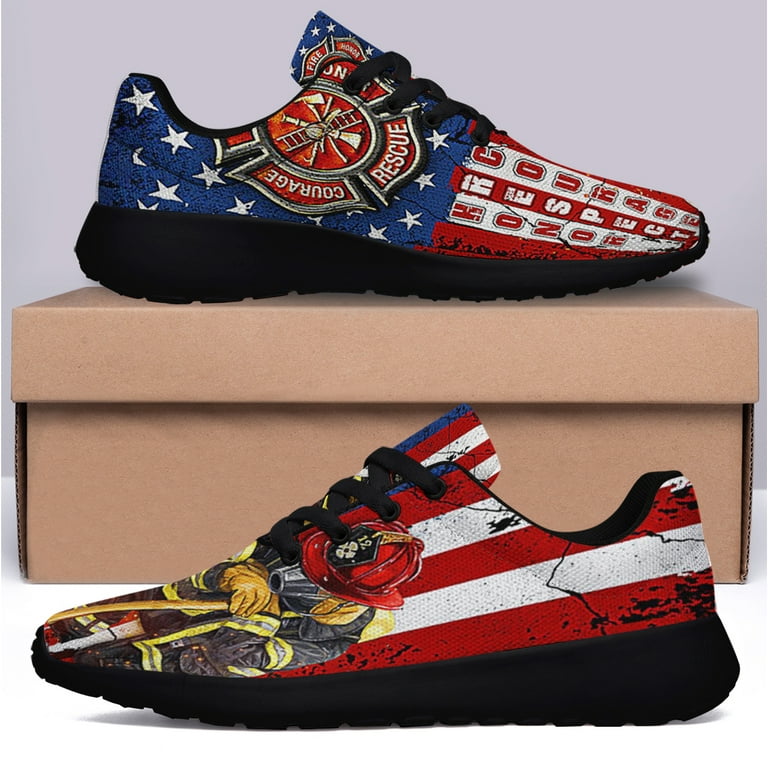 Firefighter Honor Respect Courage Shoes Sneakers Black Size 13