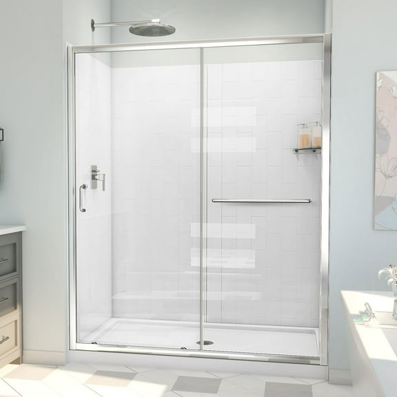 DreamLine Infinity-Z 36 in. D x 60 in. W x 78 3/4 in. H Sliding Shower Door Base and Wall Kit