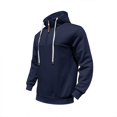 thumbnail image 3 of Mens Fleece Quarter Zip Pullover Hoodies for Men Long Sleeve Casual Hoodies Drawstring Fashion Sweatshirt, 3 of 9
