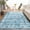 Blue, variant on Wondo Low-Pile Vintage Carpet, Boho Area Rugs for Living Room Bedroom Kitchen, Blue, 4' x 6'