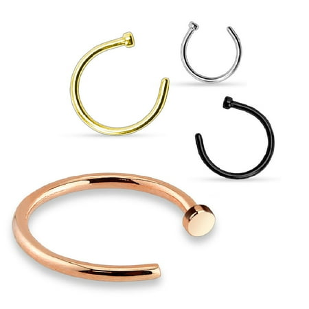 - Nose Ring Hoop 4 Pieces Pack Stainless Steel 18G