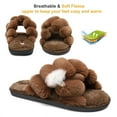 thumbnail image 5 of Barerun Plush Furry Cozy Memory Foam Women's Slippers, Brown, 5 of 7