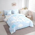 thumbnail image 2 of Feelyou Love Heart Letter B Bedding Comforter Set, Rainbow Moon King Bedding Sets for Kids Girls, Blue, Colorful Stars Reversible, 7-Piece, 2 of 7
