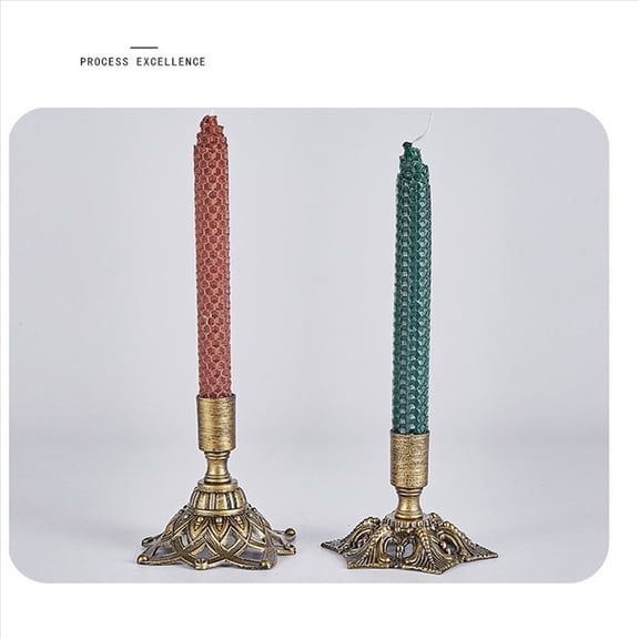 2pcs Candlestick Holders,Taper Candle Holder for Candlesticks Gold Brass Vintage Metal Stick Holders