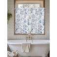 thumbnail image 7 of Tier Curtains 45 Inches Long, Blue White Spring Floral Window Treatment Curtain Drapes, Summer Botanical Birds Small Curtain Drapes for Bathroom Laundry Room, 27.5"x45", 2 Panels, 7 of 7