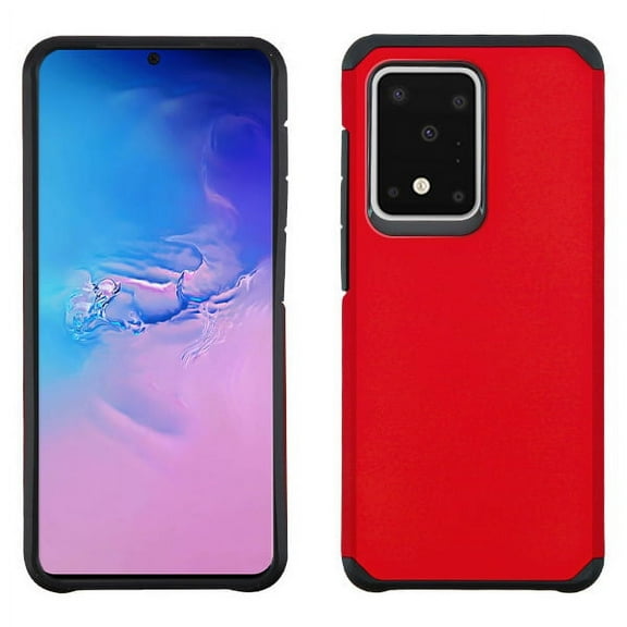 Samsung Galaxy S20 ULTRA (6.9") Phone Case Protective Impact Shock Absorption Heavy Duty two Layers Hybrid Armor Rubber Rugged Silicone TPU Hard RED Ultra Slim Cover for Samsung Galaxy S20 Ultra