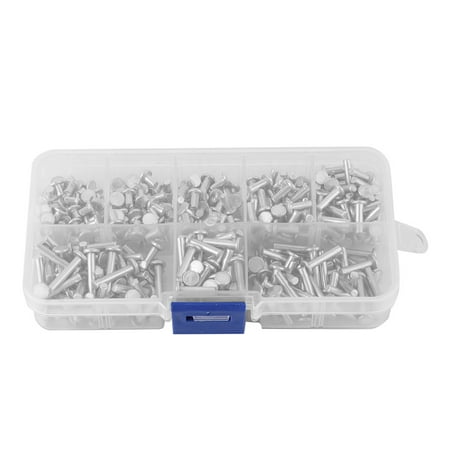 

400pcs M3 Flat Head Aluminum Rivets Flat Head Solid Rivet 4mm-16mm Length