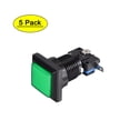 thumbnail image 1 of Juego de botón pulsador 34x34 cuadrado 12V interruptor pulsador iluminado LED con microinterruptor para juegos de video de arcade verde 5 piezas, 1 of 5