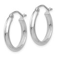 thumbnail image 2 of Boucles d'Oreilles Créoles en Or Blanc 14k Rondes, 2 of 8