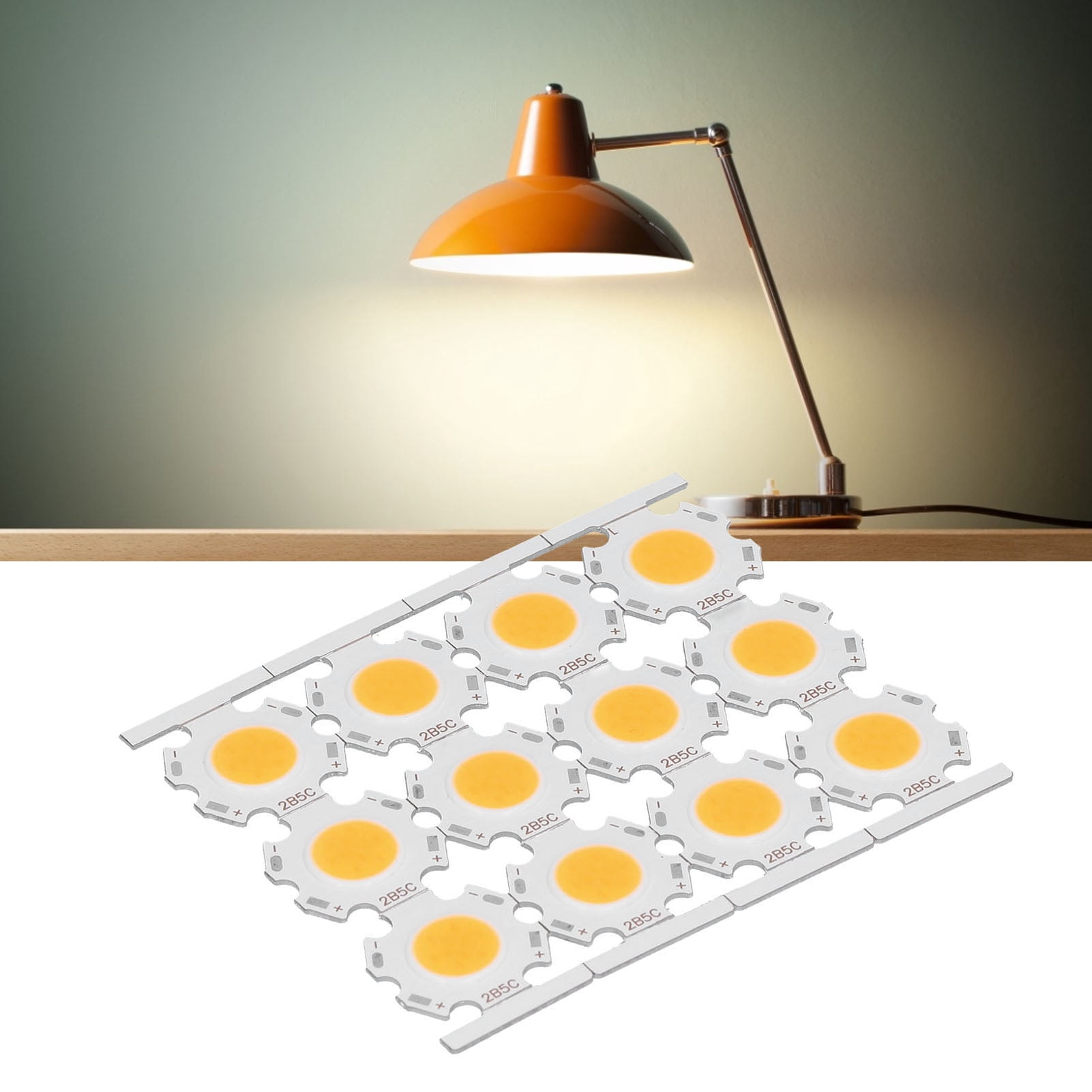10 Puits LED 1W Blanc 6500K - Puce Aluminium 20mm Pour DIY Éclairage (Projecteurs, Lampes) - 90lm