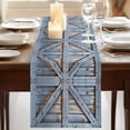 thumbnail image 3 of Table Runners 108 Inches Long Dress Scarves, Farmhouse Wood Grain Farmhouse Coffee/Dining/Kitchen Table Runner for Living Room, Vintage Country Barn Gate Textured 13x108 Inch, 3 of 9