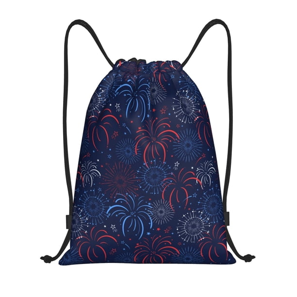 Fotbe Firework Bolsa Mochila con Cordón Estampada, Bolsa de Gimnasio Deportiva, Bolsa Cinch, Bolsa con Cordón para Hombres y Mujeres-Small