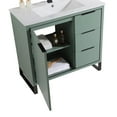 thumbnail image 4 of Fine Fixtures Opulence Collection 36 in. W x 18 in. D x 33 in. H Bathroom Vanity in Mint Green with White Ceramic Sink - Black hardware, 4 of 8