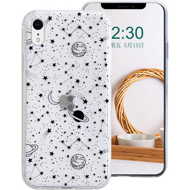 for iPhone XR Unisex Case Luxury Crystal Universe Space Moon