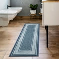 thumbnail image 2 of Ottomanson Border Kitchen Runner Rug 1'10" x 7' - Non Slip Low Pile Carpet, Blue, 2 of 14