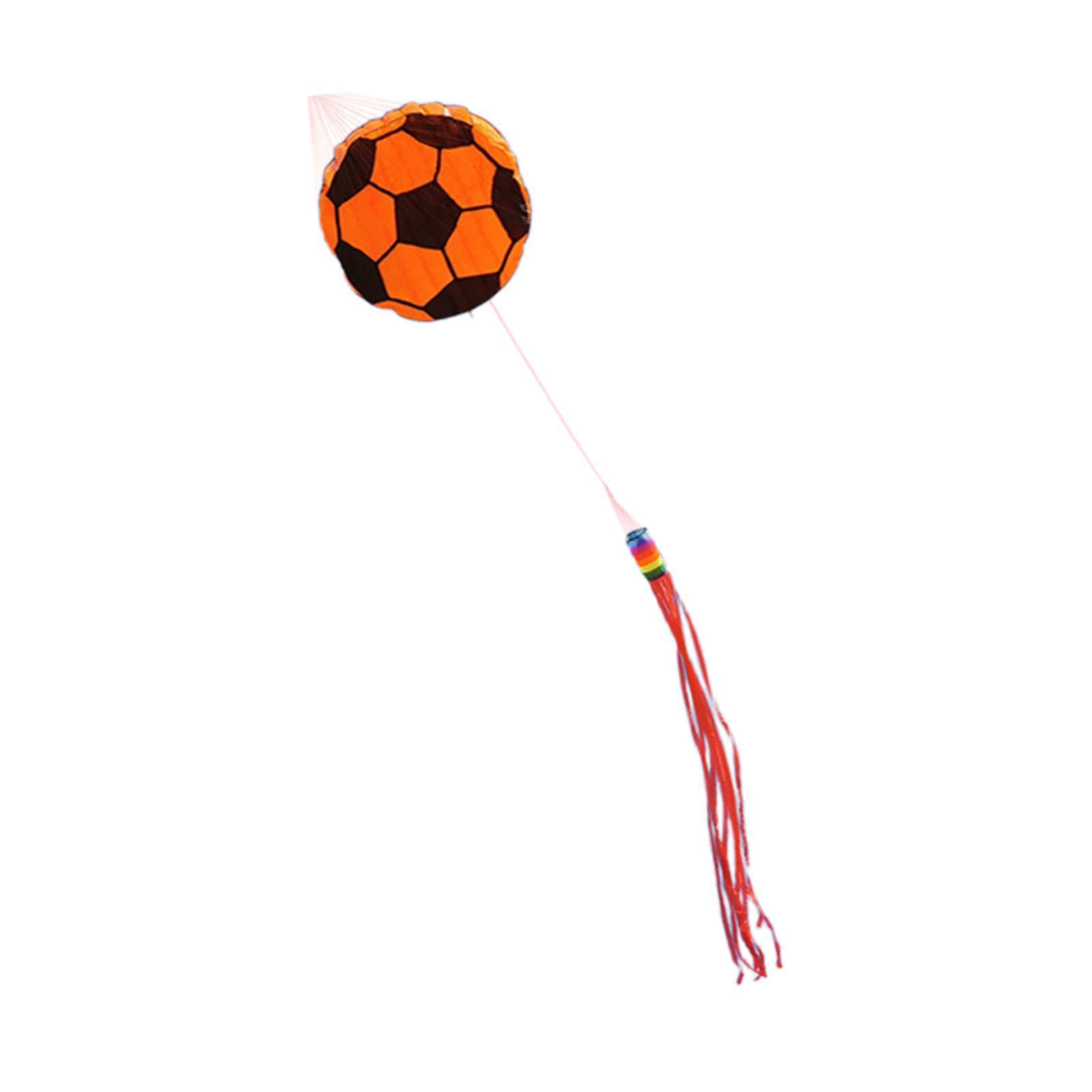 funtasica Football Ball Kite Large Size Easy Control with 100 M Line Leisure Sports Flying Toy for Park Trips Backyard Garden Beginners Orange