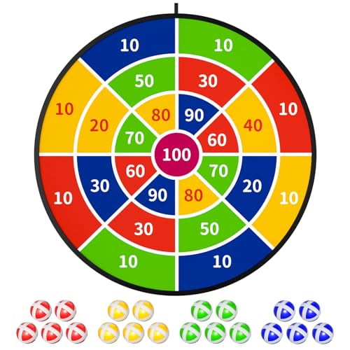 29" Large Dart Board for Kids,Kids Dart Board with Sticky Balls,Boys Toys,Indoor/Sport Outdoor Fun Party Play Game Toys,Birthday Gifts for 3 4 5 6 7 8 9 10 11 12 Year Old Boys Girls