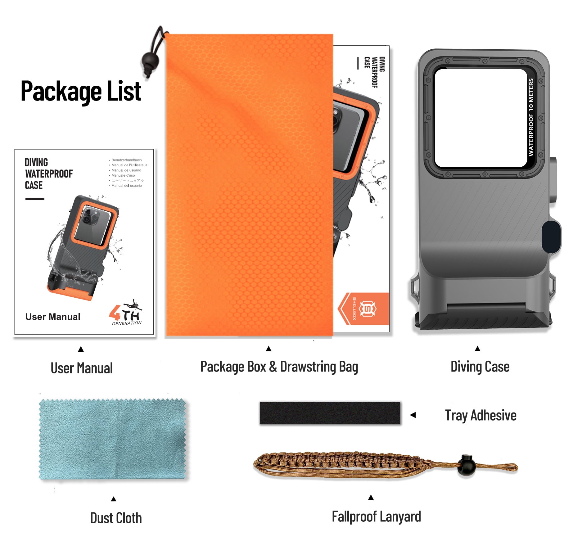 Universal Waterproof Diving Case Outdoor Snorkeling Swimming Surfing Phone Housing for iPhone Samsung LG Motorola Google Touch Screen Underwater Take Photo Video Under 6.9 inch(Gray)