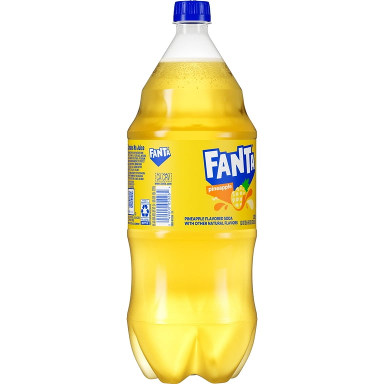Fanta Pineapple Fruit Soda Pop, 2 Liter Bottle (Pack of 2